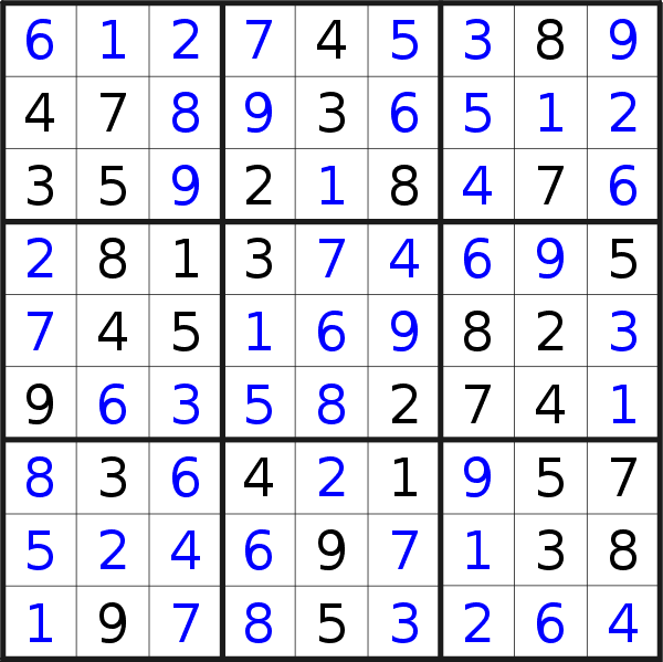 Sudoku solution for puzzle published on Friday, 29th of October 2021