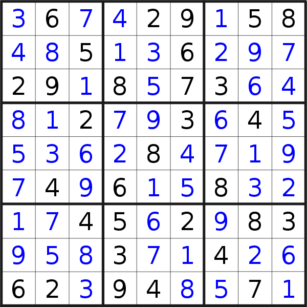 Sudoku solution for puzzle published on Tuesday, 2nd of November 2021
