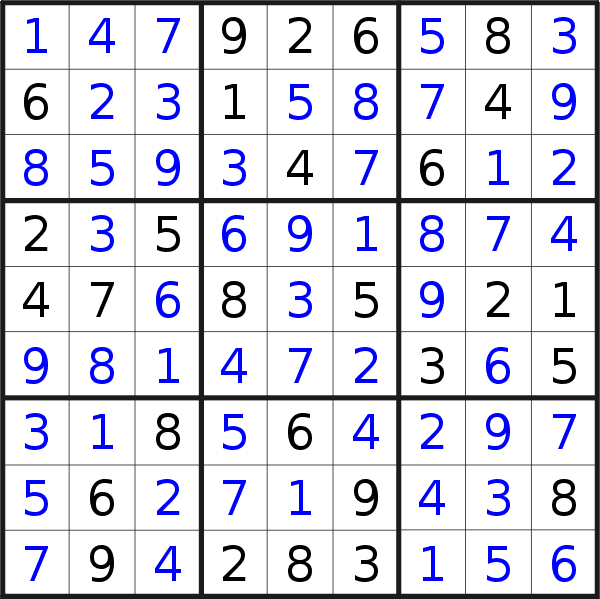 Sudoku solution for puzzle published on Friday, 5th of November 2021