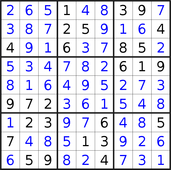 Sudoku solution for puzzle published on Sunday, 7th of November 2021