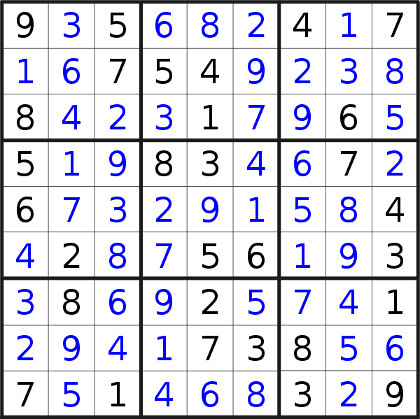 Sudoku solution for puzzle published on Sunday, 14th of November 2021