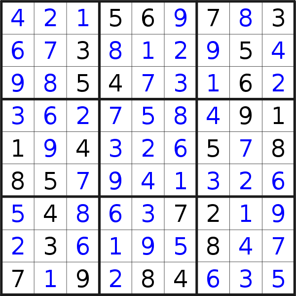 Sudoku solution for puzzle published on Tuesday, 16th of November 2021