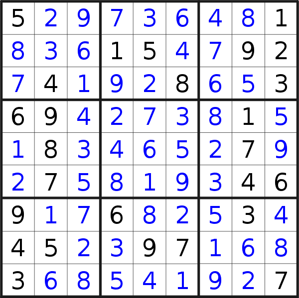 Sudoku solution for puzzle published on Wednesday, 17th of November 2021