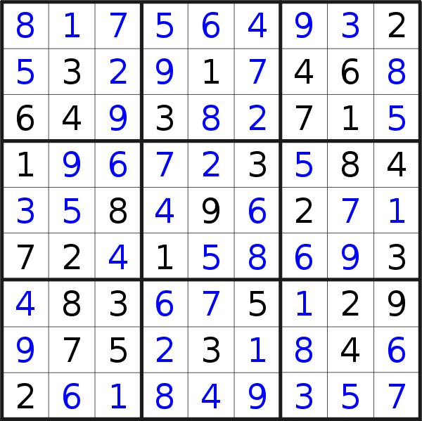 Sudoku solution for puzzle published on Sunday, 21st of November 2021