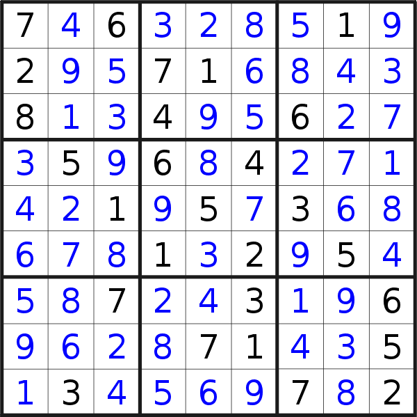 Sudoku solution for puzzle published on Saturday, 27th of November 2021
