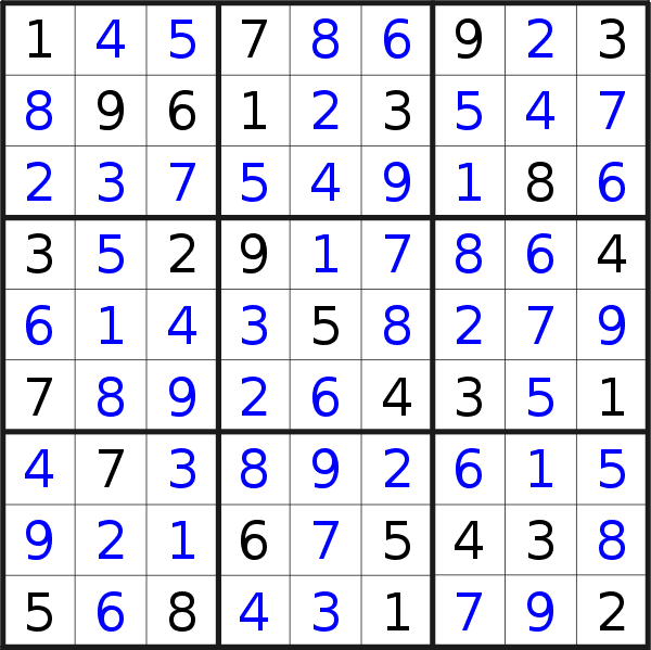Sudoku solution for puzzle published on Wednesday, 1st of December 2021
