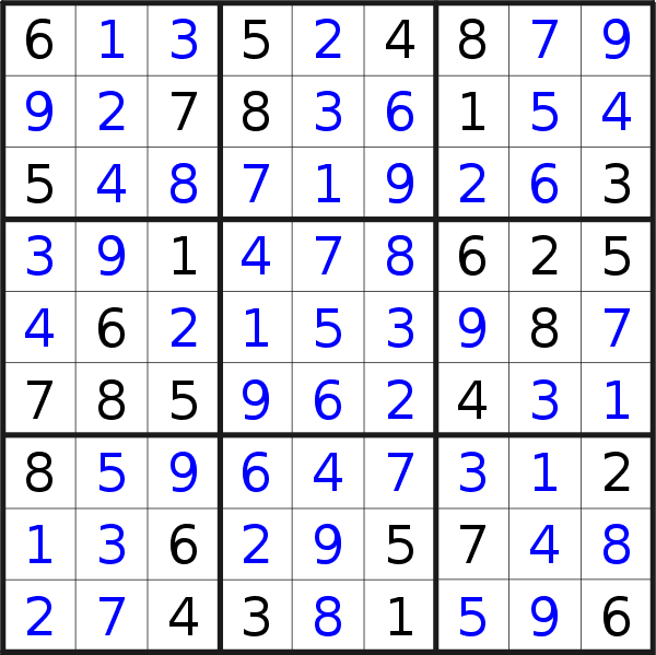 Sudoku solution for puzzle published on Saturday, 4th of December 2021