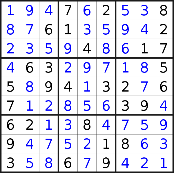 Sudoku solution for puzzle published on Sunday, 5th of December 2021