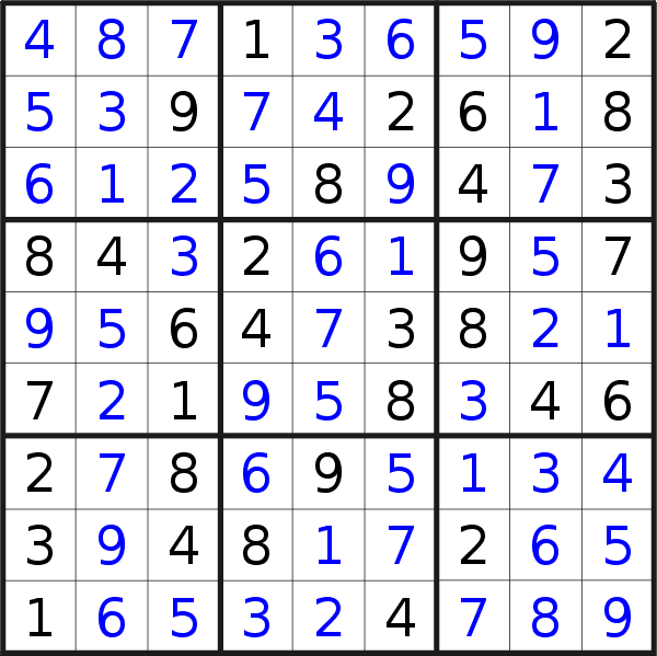 Sudoku solution for puzzle published on Wednesday, 8th of December 2021
