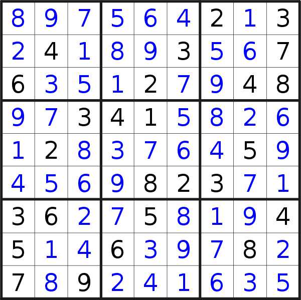 Sudoku solution for puzzle published on Friday, 10th of December 2021