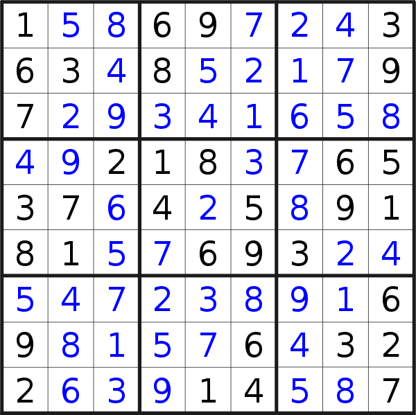 Sudoku solution for puzzle published on Saturday, 11th of December 2021