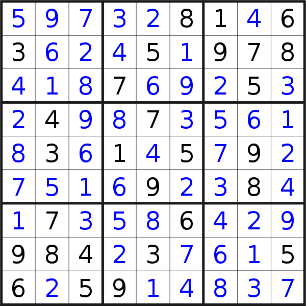 Sudoku solution for puzzle published on Tuesday, 14th of December 2021