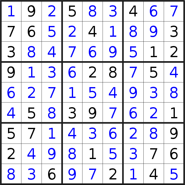 Sudoku solution for puzzle published on Wednesday, 15th of December 2021
