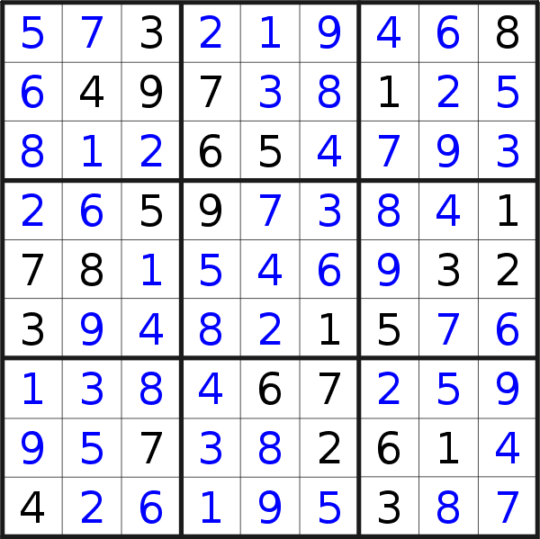 Sudoku solution for puzzle published on Thursday, 16th of December 2021