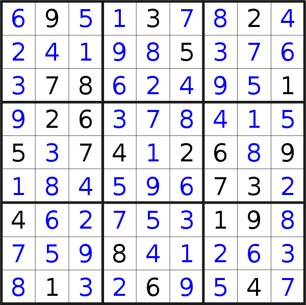Sudoku solution for puzzle published on Sunday, 26th of December 2021