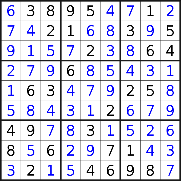 Sudoku solution for puzzle published on Tuesday, 4th of January 2022
