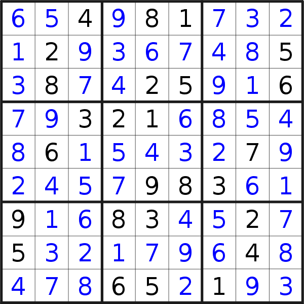 Sudoku solution for puzzle published on Wednesday, 5th of January 2022