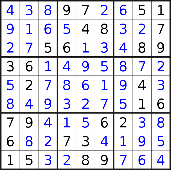 Sudoku solution for puzzle published on Saturday, 8th of January 2022