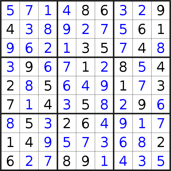 Sudoku solution for puzzle published on Tuesday, 11th of January 2022