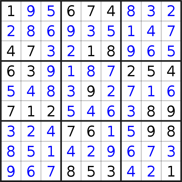 Sudoku solution for puzzle published on Thursday, 27th of January 2022