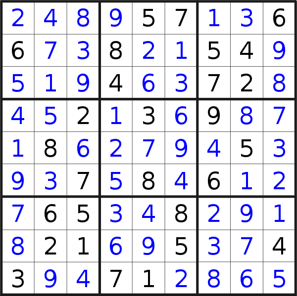 Sudoku solution for puzzle published on Tuesday, 29th of March 2022