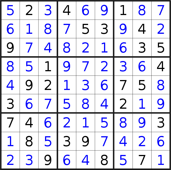 Sudoku solution for puzzle published on Tuesday, 26th of April 2022