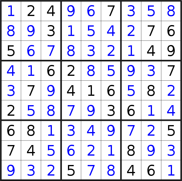 Sudoku solution for puzzle published on Thursday, 5th of May 2022