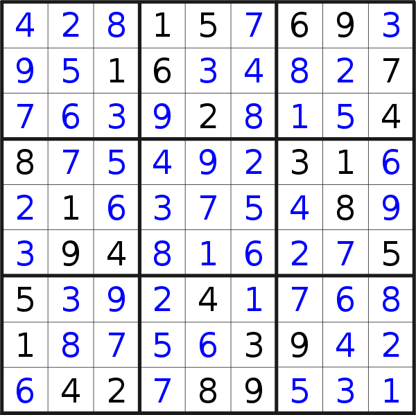 Sudoku solution for puzzle published on Tuesday, 10th of May 2022