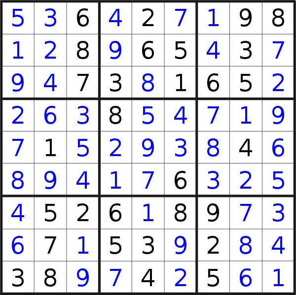 Sudoku solution for puzzle published on Tuesday, 31st of May 2022