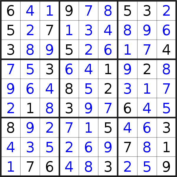 Sudoku solution for puzzle published on Tuesday, 14th of June 2022