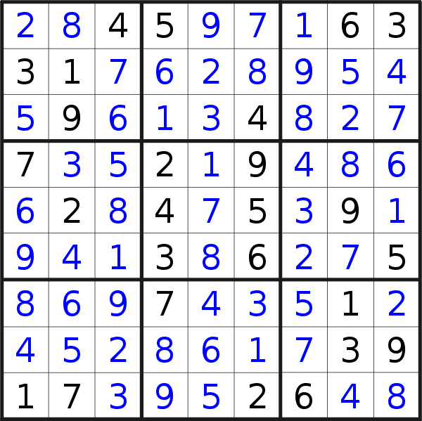 Sudoku solution for puzzle published on Thursday, 7th of July 2022