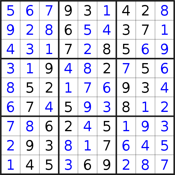 Sudoku solution for puzzle published on Thursday, 14th of July 2022