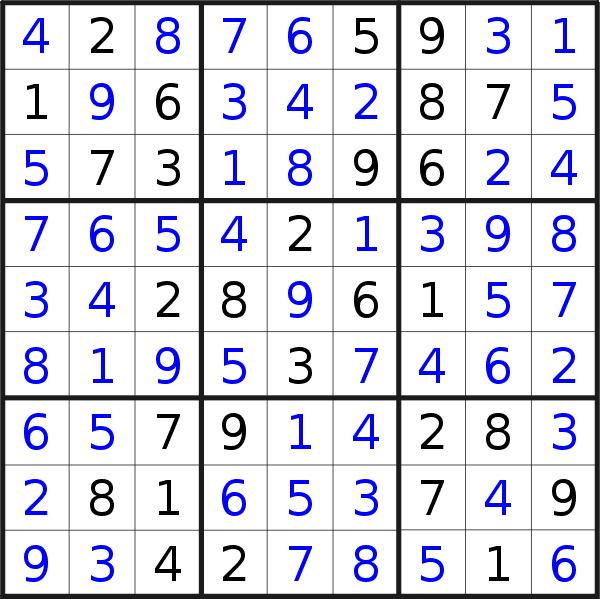 Sudoku solution for puzzle published on Friday, 29th of July 2022