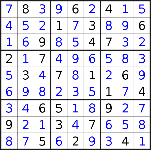 Sudoku solution for puzzle published on Wednesday, 10th of August 2022