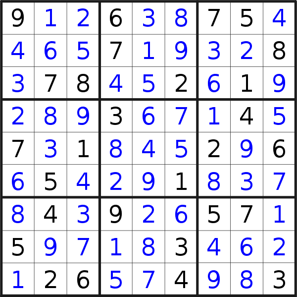 Sudoku solution for puzzle published on Sunday, 14th of August 2022