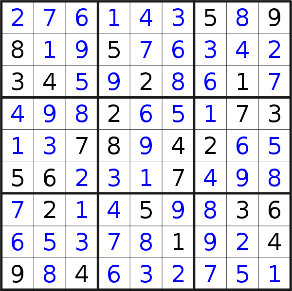 Sudoku solution for puzzle published on Monday, 15th of August 2022