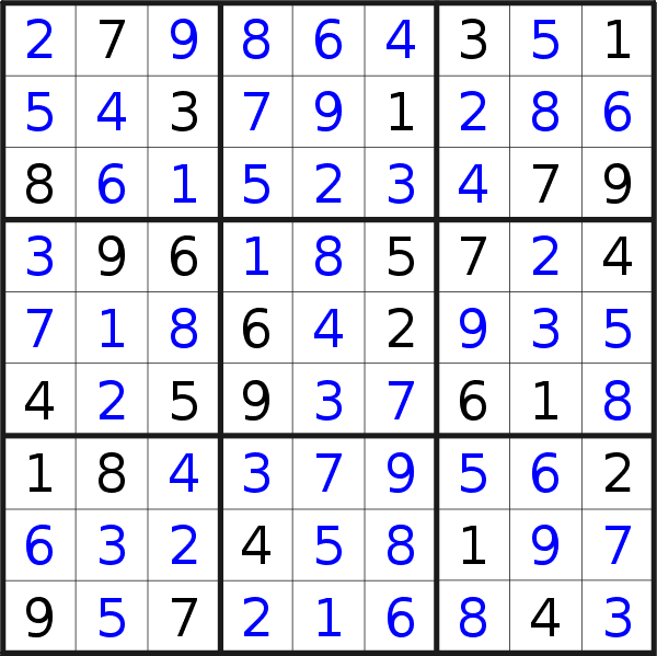 Sudoku solution for puzzle published on Sunday, 28th of August 2022