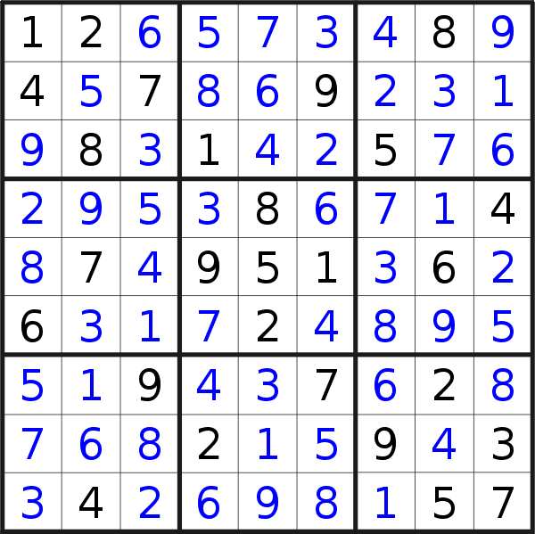 Sudoku solution for puzzle published on Friday, 2nd of September 2022