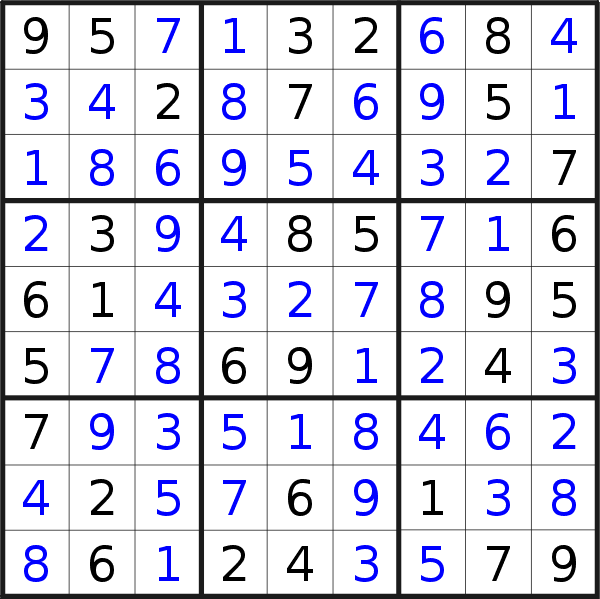 Sudoku solution for puzzle published on Friday, 9th of September 2022