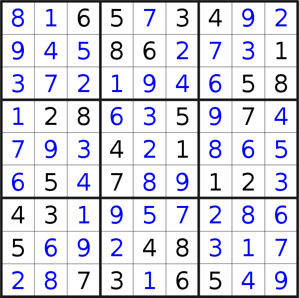 Sudoku solution for puzzle published on Tuesday, 13th of September 2022