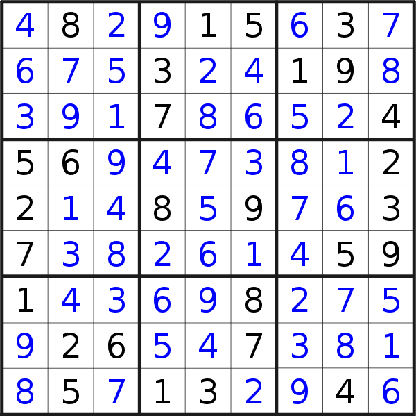 Sudoku solution for puzzle published on Wednesday, 14th of September 2022