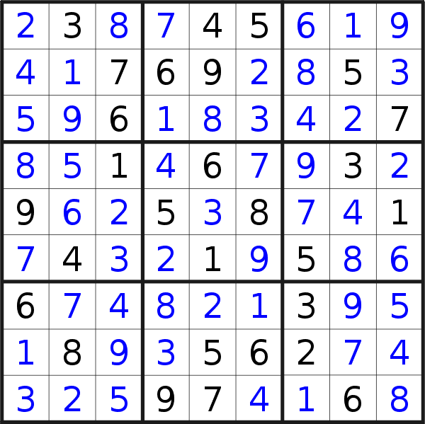 Sudoku solution for puzzle published on Friday, 16th of September 2022