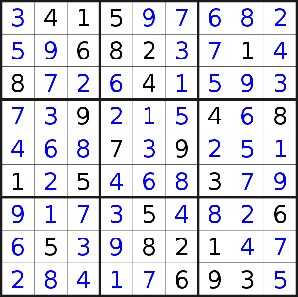 Sudoku solution for puzzle published on Tuesday, 20th of September 2022