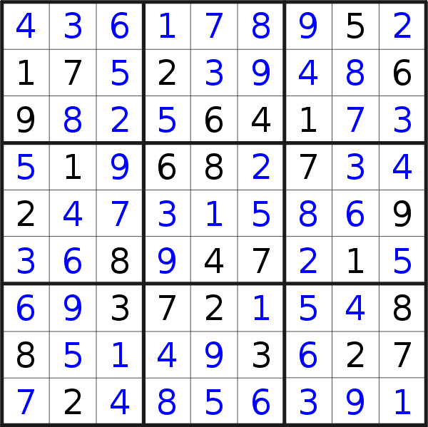 Sudoku solution for puzzle published on Tuesday, 27th of September 2022