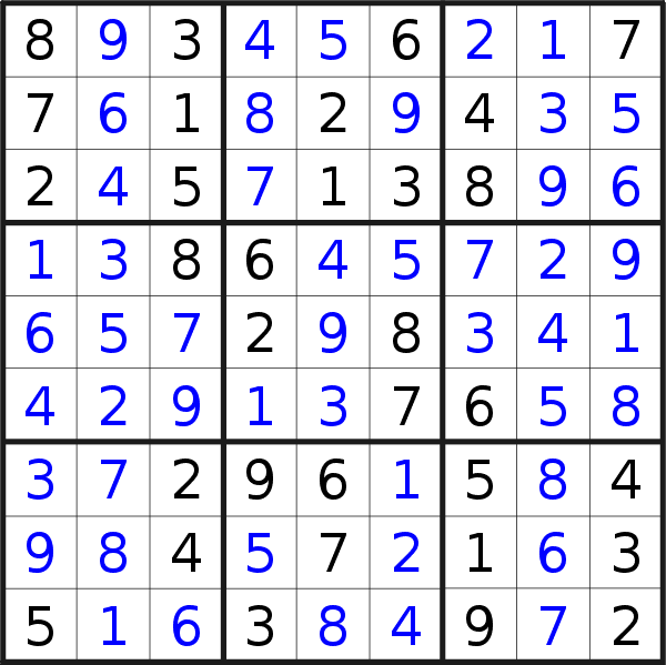 Sudoku solution for puzzle published on Tuesday, 4th of October 2022