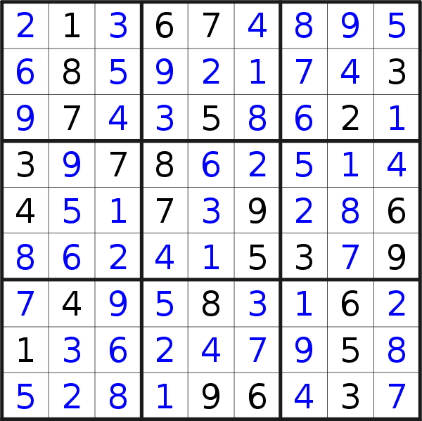 Sudoku solution for puzzle published on Thursday, 13th of October 2022