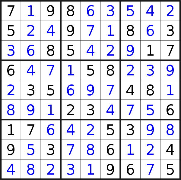 Sudoku solution for puzzle published on Saturday, 15th of October 2022