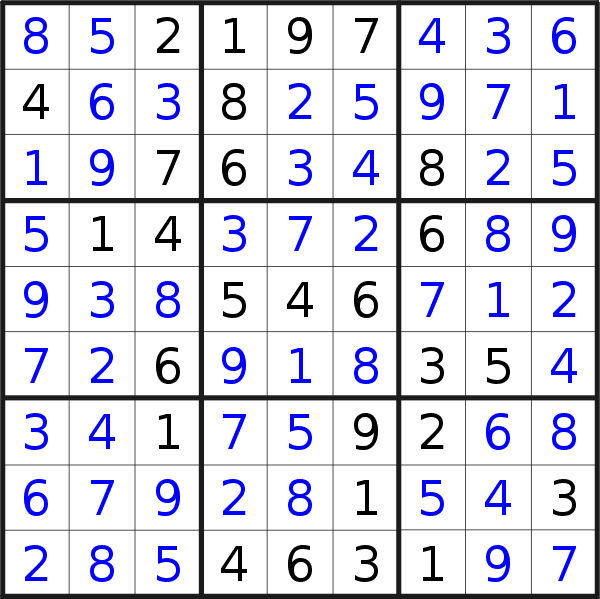 Sudoku solution for puzzle published on Tuesday, 8th of November 2022