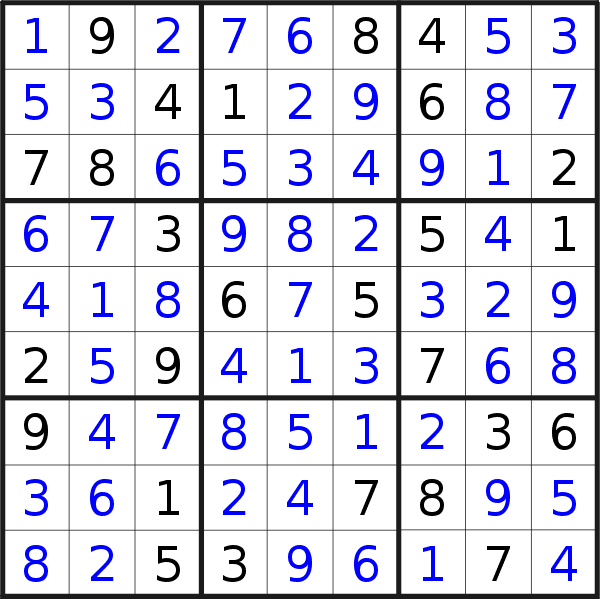 Sudoku solution for puzzle published on Wednesday, 23rd of November 2022