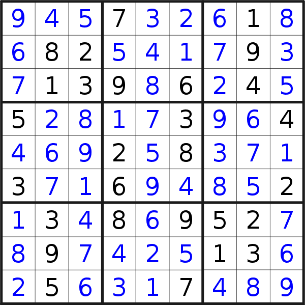Sudoku solution for puzzle published on Tuesday, 13th of December 2022